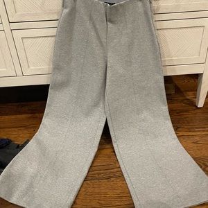 Jcrew grey crop flare pants jersey 4